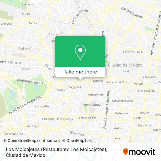 Mapa de Los Molcajetes (Restaurante Los Molcajetes)