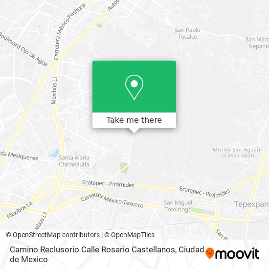 Camino Reclusorio Calle Rosario Castellanos map