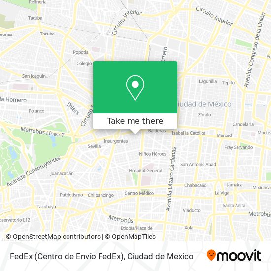 Mapa de FedEx (Centro de Envío FedEx)