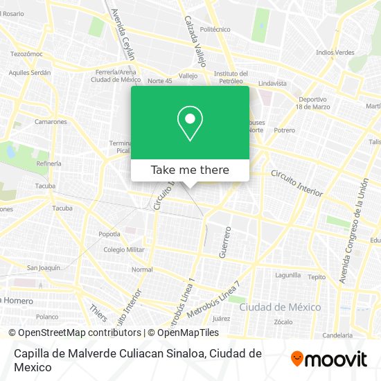 Capilla de Malverde Culiacan Sinaloa map