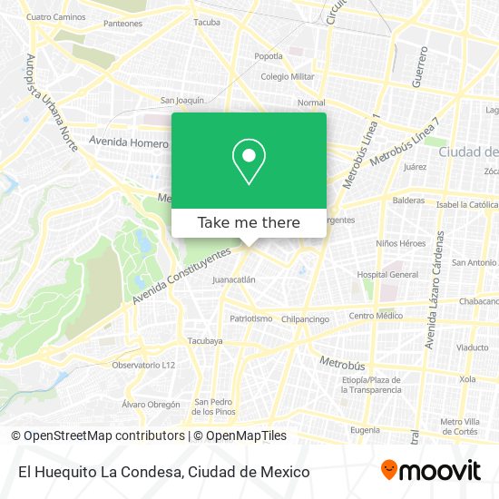 Mapa de El Huequito La Condesa