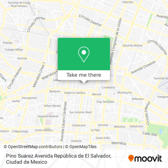 Pino Suárez Avenida República de El Salvador map