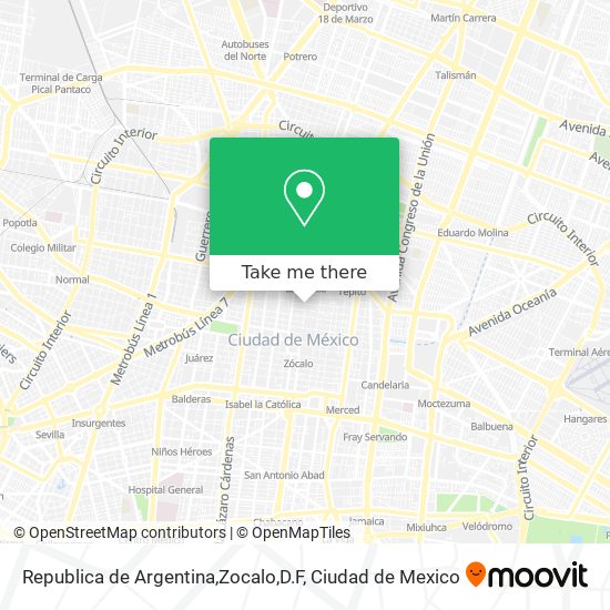 Mapa de Republica de Argentina,Zocalo,D.F