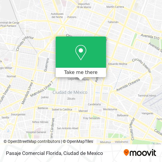 Pasaje Comercial Florida map