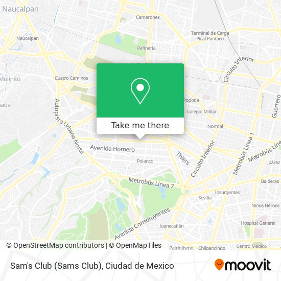 How to get to Sam's Club (Sams Club) in Naucalpan De Juárez by Bus or Metro?