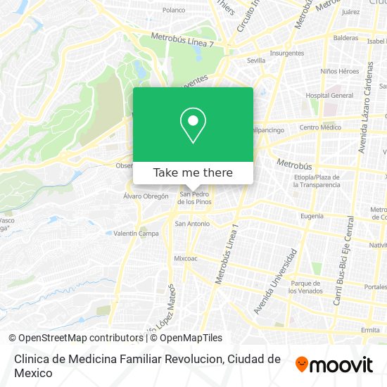 Mapa de Clinica de Medicina Familiar Revolucion