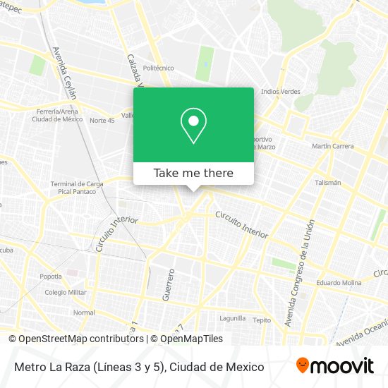 How to get to Metro La Raza (Líneas 3 y 5) in Azcapotzalco by Bus or Metro?