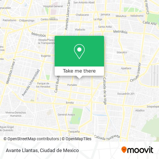 Avante Llantas map