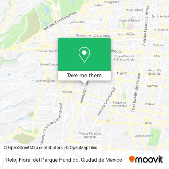 Mapa de Reloj Floral del Parque Hundido