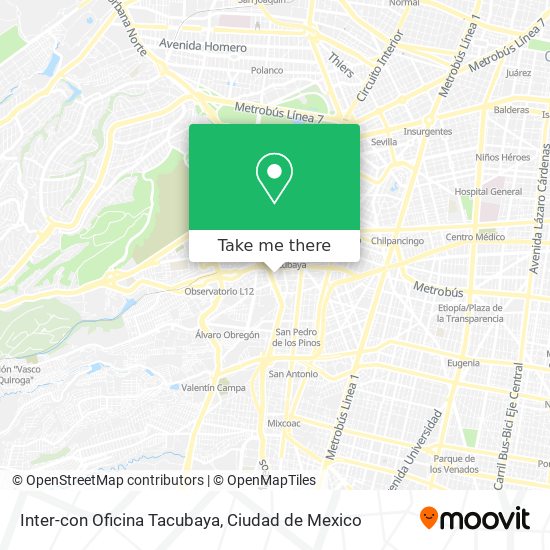 Inter-con Oficina Tacubaya map