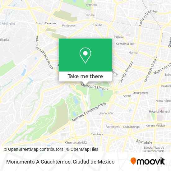 Monumento A Cuauhtemoc map