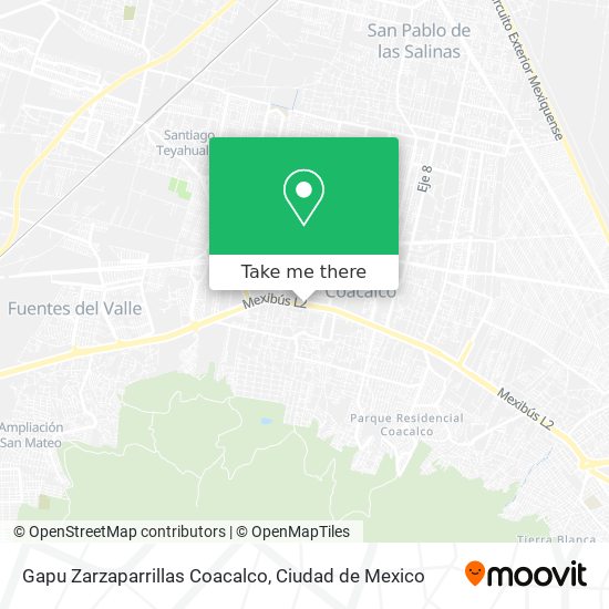 Mapa de Gapu Zarzaparrillas Coacalco