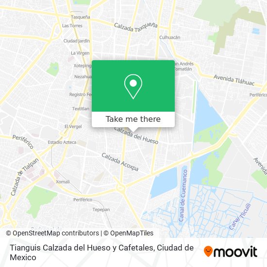 Tianguis Calzada del Hueso y Cafetales map