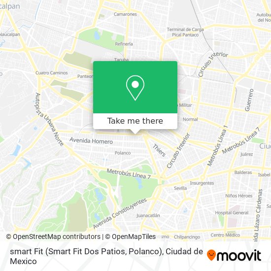 Mapa de smart Fit (Smart Fit Dos Patios, Polanco)