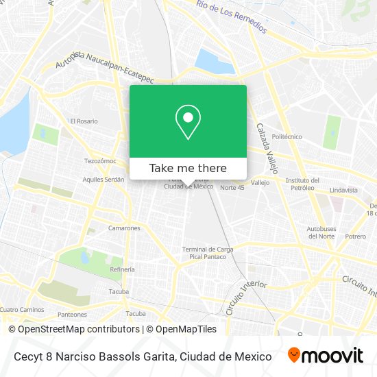 Mapa de Cecyt 8 Narciso Bassols Garita