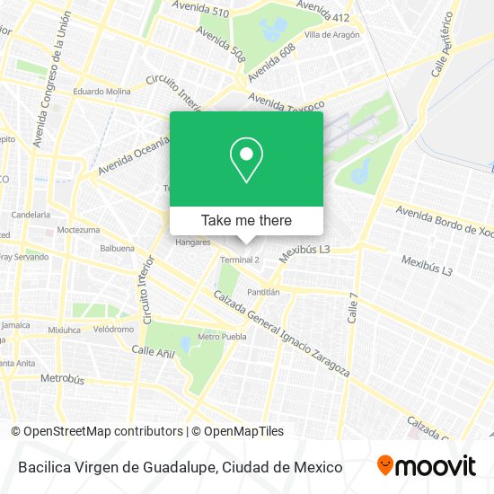 Bacilica Virgen de Guadalupe map