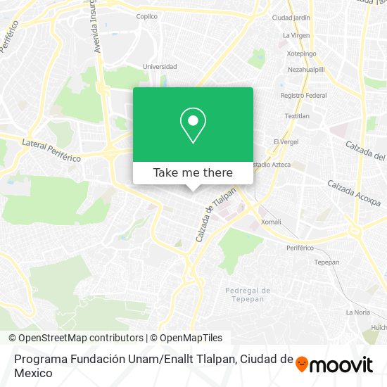 Programa Fundación Unam / Enallt Tlalpan map