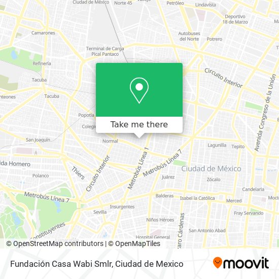 Mapa de Fundación Casa Wabi Smlr