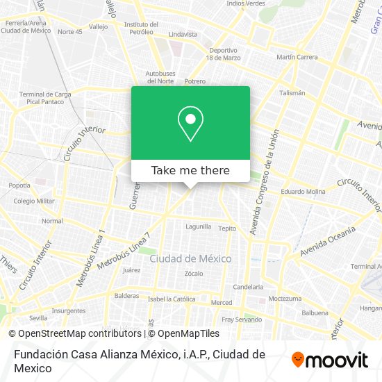 Fundación Casa Alianza México, i.A.P. map