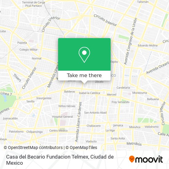 Mapa de Casa del Becario Fundacion Telmex