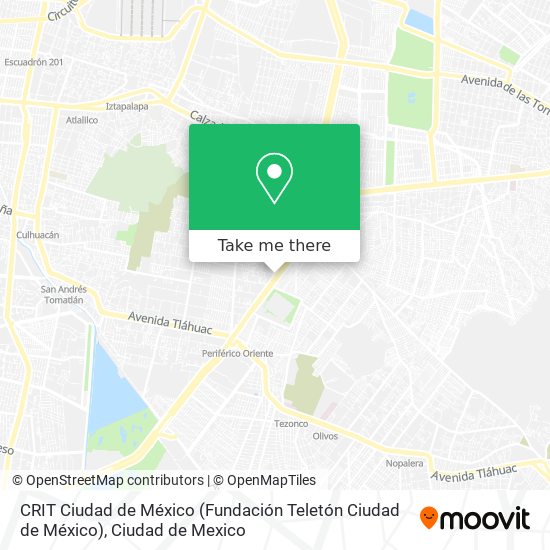 Mapa de CRIT Ciudad de México (Fundación Teletón Ciudad de México)