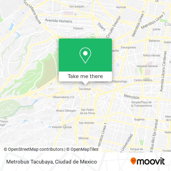 Metrobus Tacubaya map