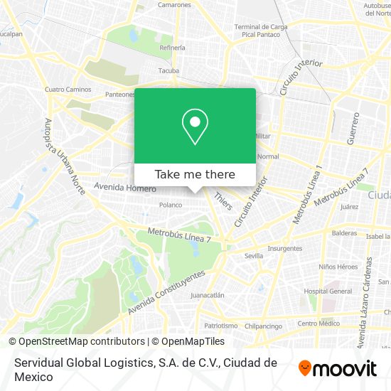 Mapa de Servidual Global Logistics, S.A. de C.V.