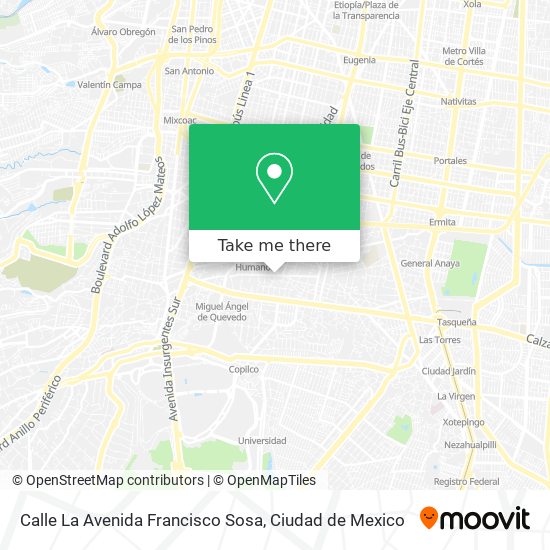 Mapa de Calle La Avenida Francisco Sosa
