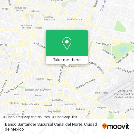 Banco Santander Sucursal Canal del Norte map