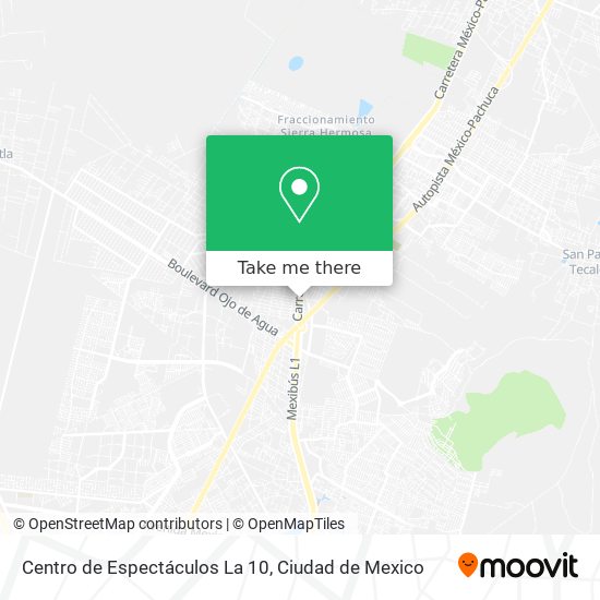 Mapa de Centro de Espectáculos La 10