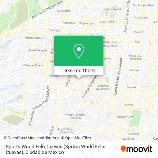 Mapa de Sports World Félix Cuevas