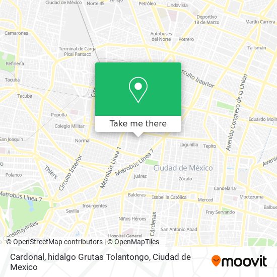 Mapa de Cardonal, hidalgo Grutas Tolantongo