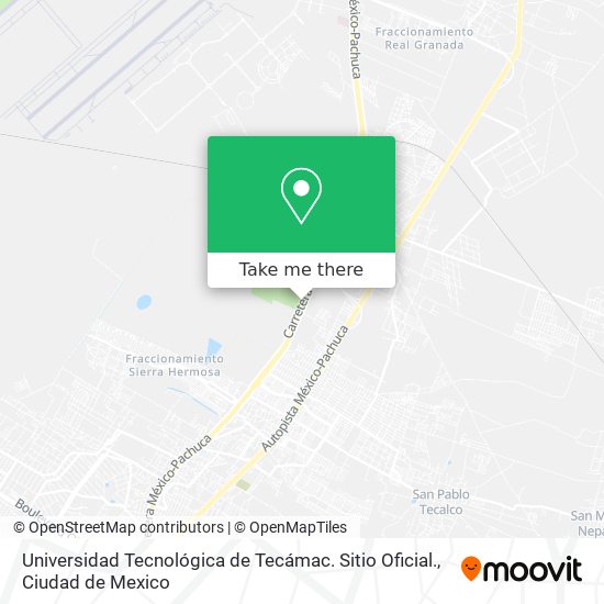 Mapa de Universidad Tecnológica de Tecámac. Sitio Oficial.