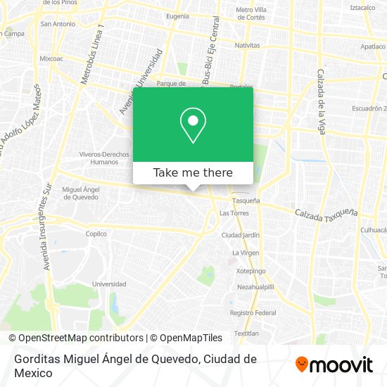 Gorditas Miguel Ángel de Quevedo map