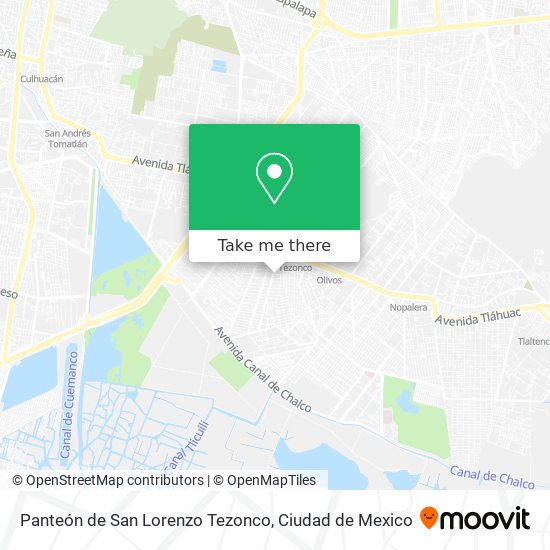 Mapa de Panteón de San Lorenzo Tezonco