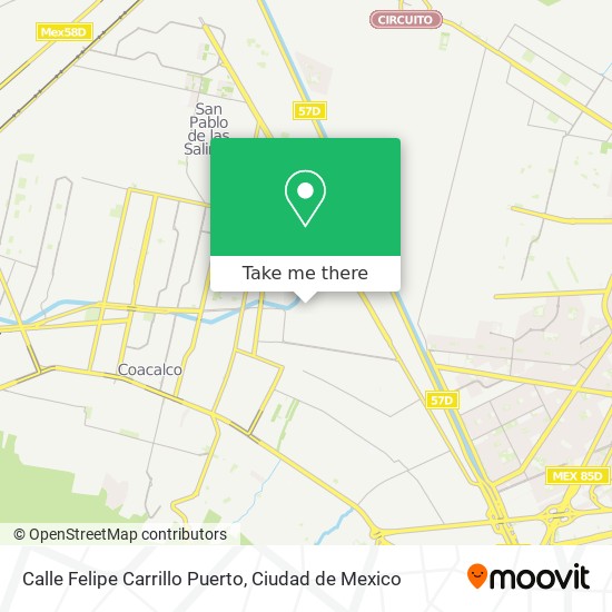 Calle Felipe Carrillo Puerto map