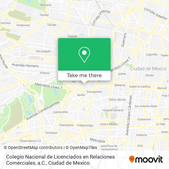 Colegio Nacional de Licenciados en Relaciones Comerciales, a.C. map