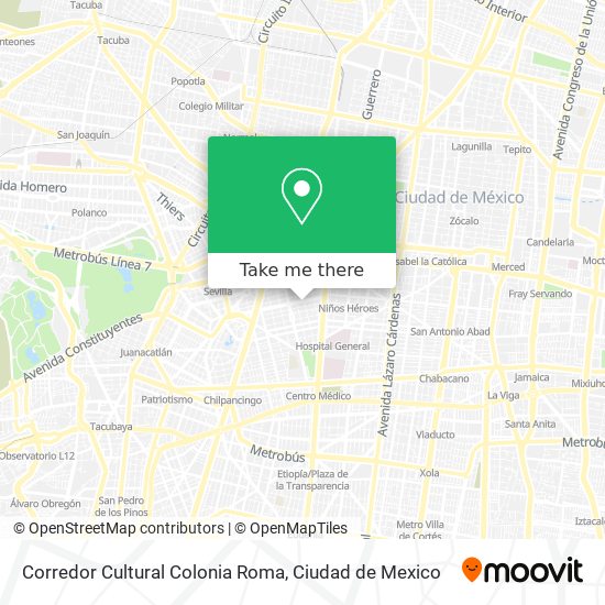 Corredor Cultural Colonia Roma map