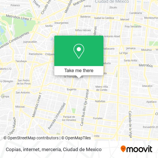 Copias, internet, mercería map