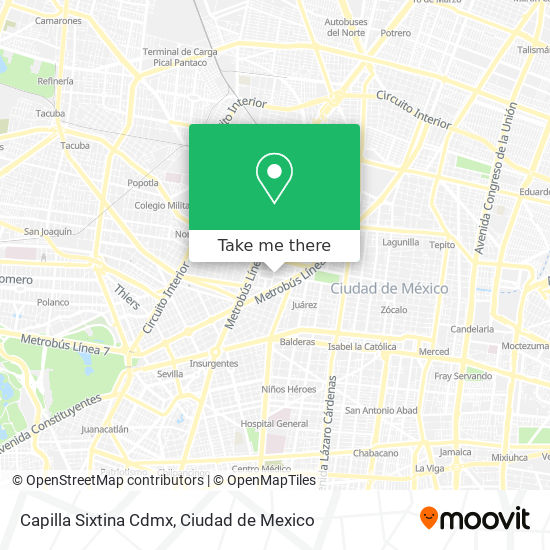 Mapa de Capilla Sixtina Cdmx