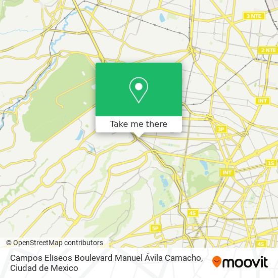 Campos Elíseos Boulevard Manuel Ávila Camacho map