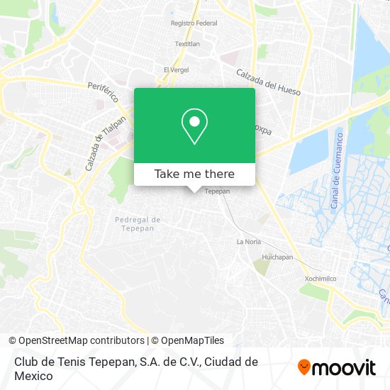 Mapa de Club de Tenis Tepepan, S.A. de C.V.