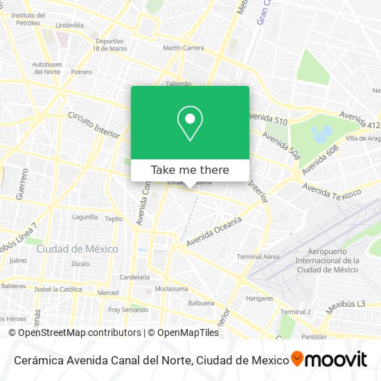 Cerámica Avenida Canal del Norte map