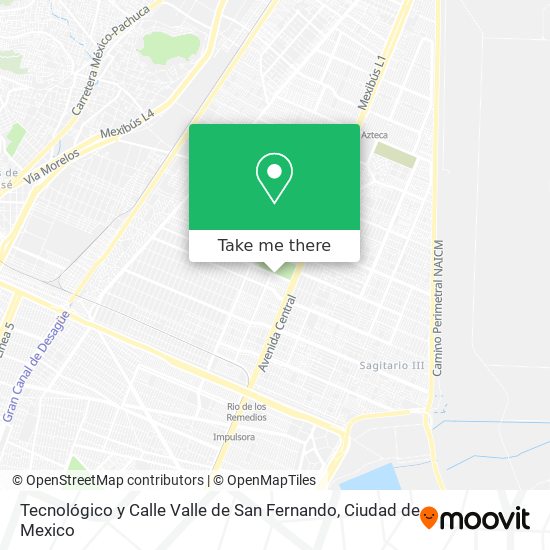 Tecnológico y Calle Valle de San Fernando map