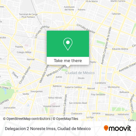 Mapa de Delegacion 2 Noreste Imss