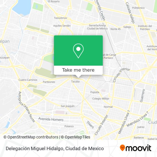 Mapa de Delegación Miguel Hidalgo