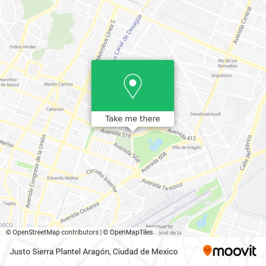 Justo Sierra Plantel Aragón map