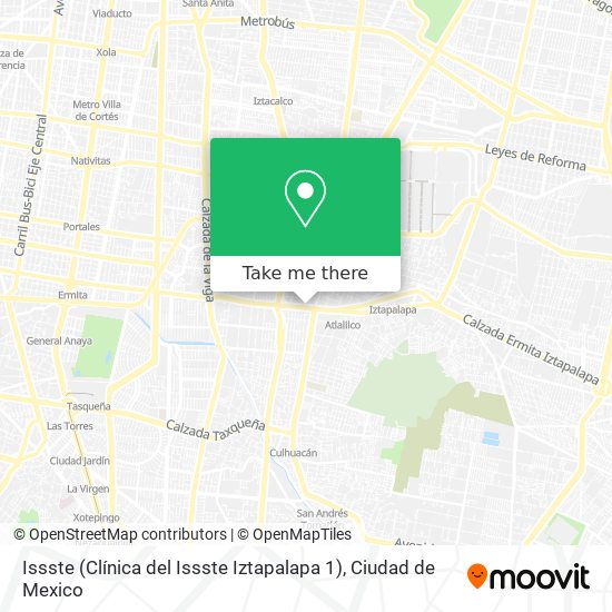 Mapa de Issste (Clínica del Issste Iztapalapa 1)