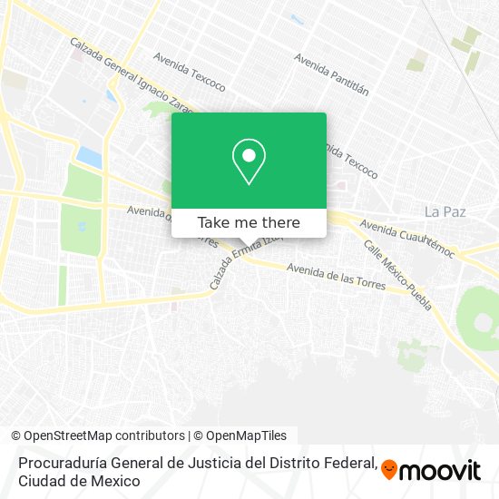 Procuraduría General de Justicia del Distrito Federal map