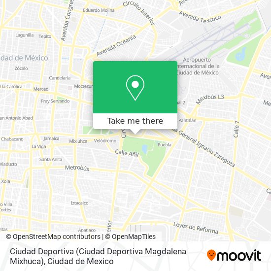 Ciudad Deportiva (Ciudad Deportiva Magdalena Mixhuca) map